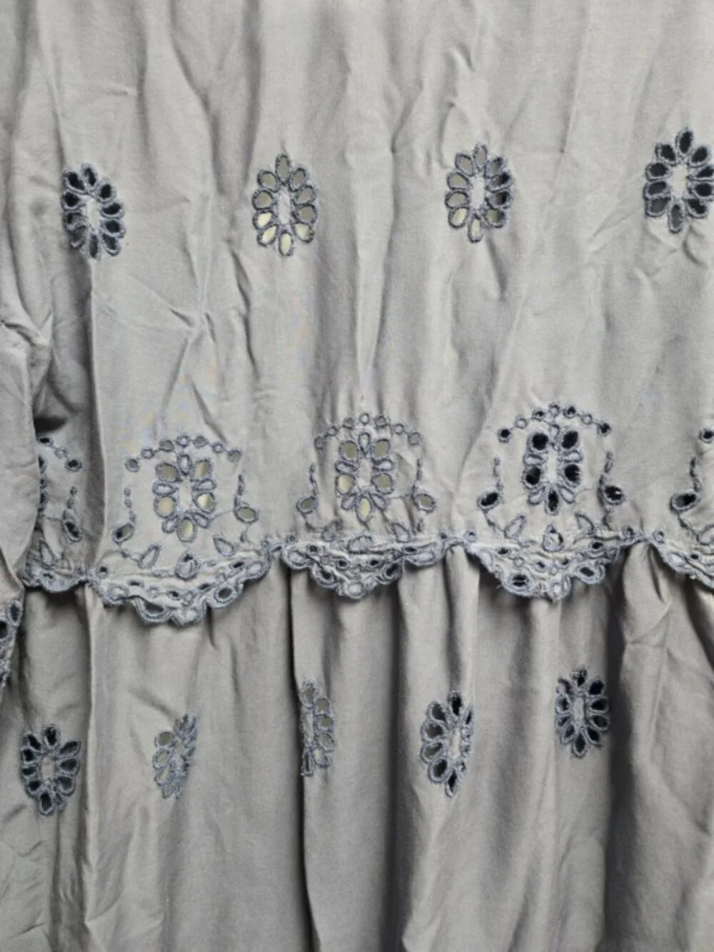 American Eagle Boho Floral Embroidered Kimono Cardigan Blue Gray XS S - Picture 5 of 9